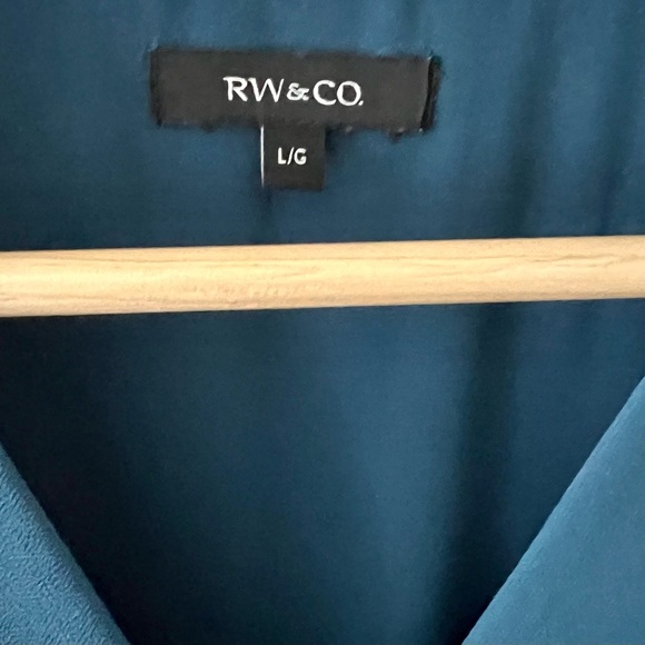 RW&Co. Ruffled Chiffon Dress in Teal - Picture 7 of 11